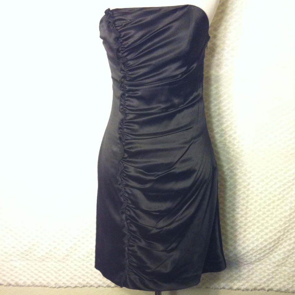 Express Design Silk Strapless Cocktail Dress